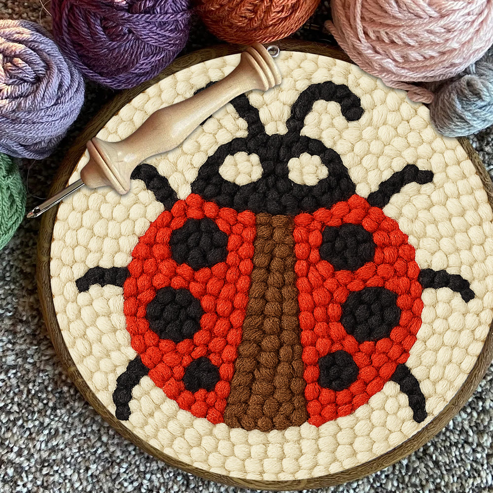 Ladybug Punch Needle Kit - Beginner Needlework Kit | Diy Yarn Craft  - image 5