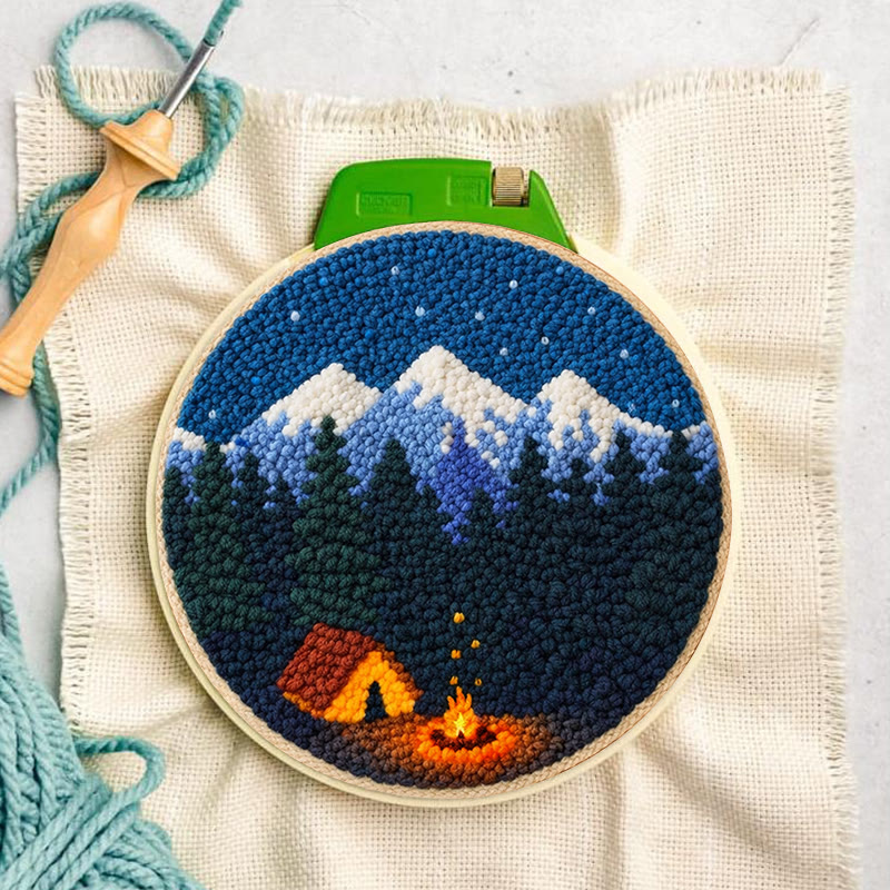 Mountain Campfire Punch Needle Kit - Leisure Handcraft Experience | Cozy Home Matching Piece - image 9
