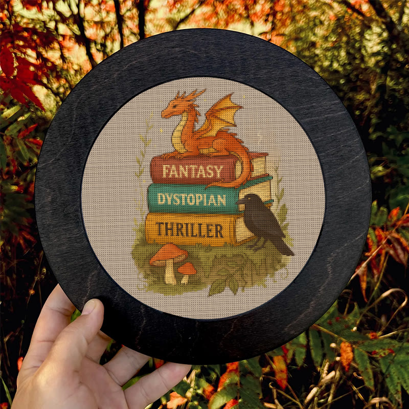  Cross Stitch Kit - Whimsical Dragon With Book | Fantasy Needlepoint | Nice Room Decor - image 9