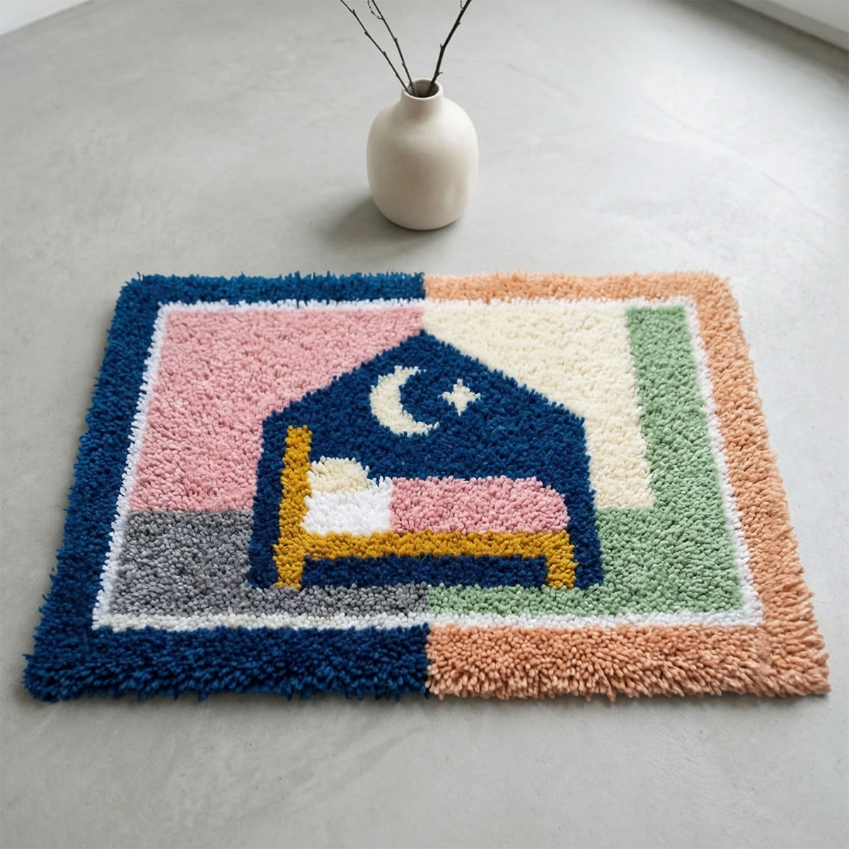 Rubbyoo Latch Hook Rug Kit - Sleeping Time | Diy Bedroom Mat | Nice Homewarming Gift - image 7