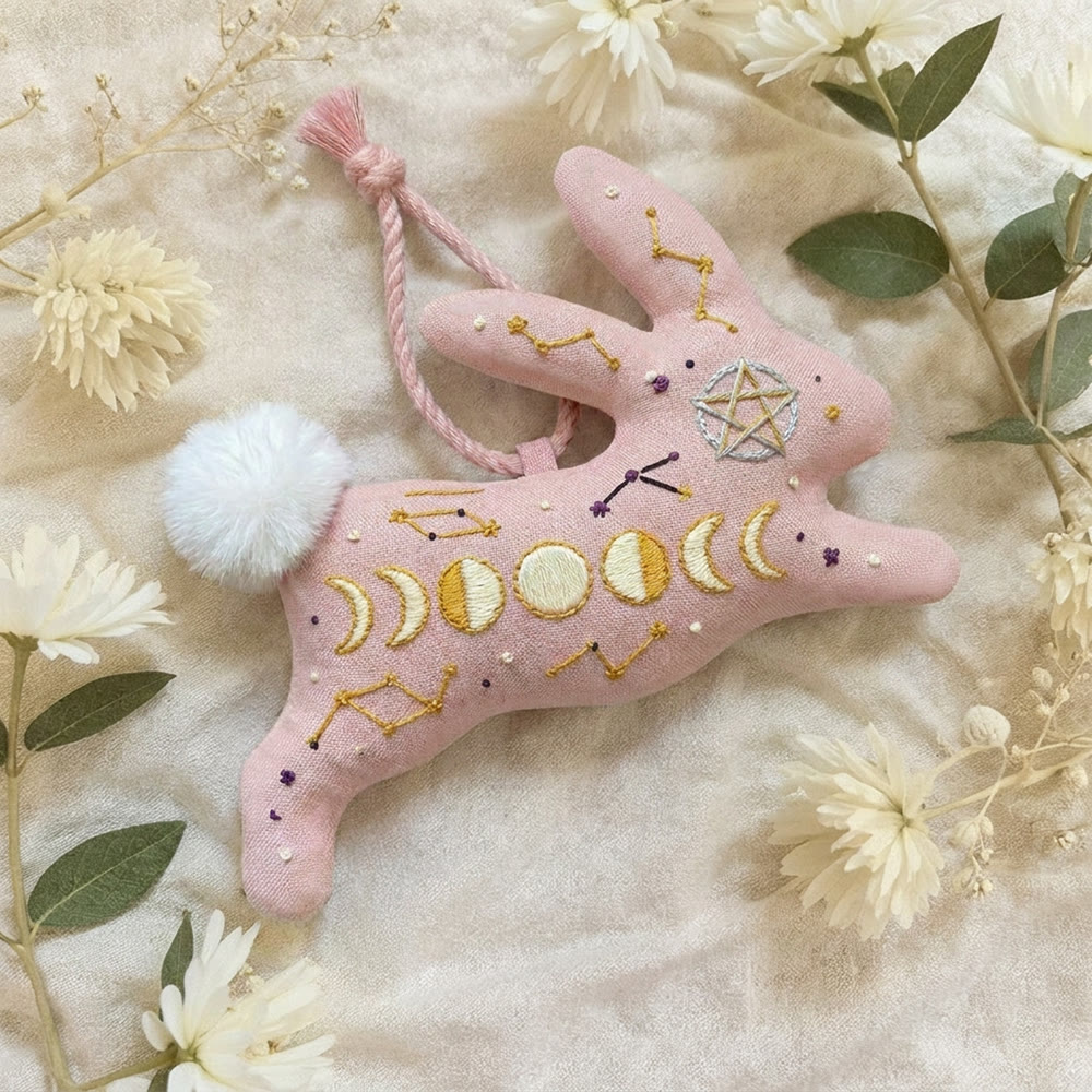 Rubbyoo Rabbit Embroidery Kit -  Lunar Eclipse | Charming DIY Bag Charm  | Romantic Celestial Gift - image 4