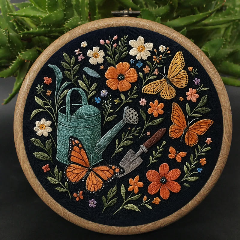 Rubbyoo Embroidery Kit - Plants And Butterfly | Diy Aesthetic Needlework Gift | Stunning Wall Decor  - image 4