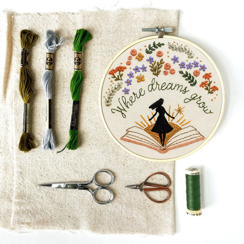 Rubbyoo Embroidery Kit - Charming Flowers With Book | Diy Desk Ornament  | Gift For Book Lovers - image 11