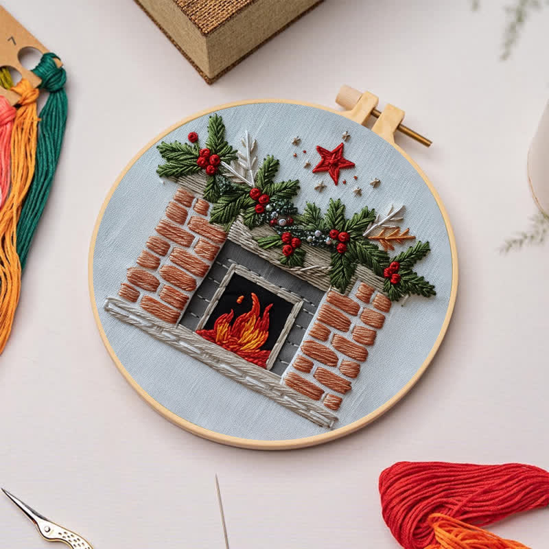 Rubbyoo Embroidery Kit - Christmas Fireplace - image 5