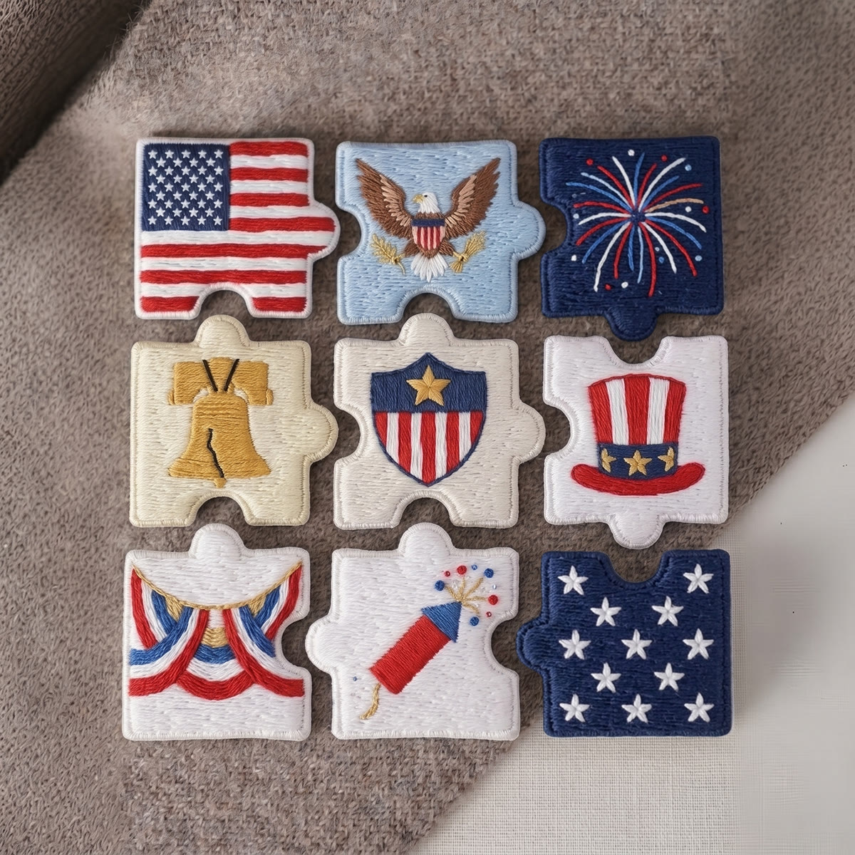 Rubbyoo Diy Magnet & Brooch Embroidery Puzzle Kit - Independence Day Themes | Patriotic Kitchen Decor - image 3