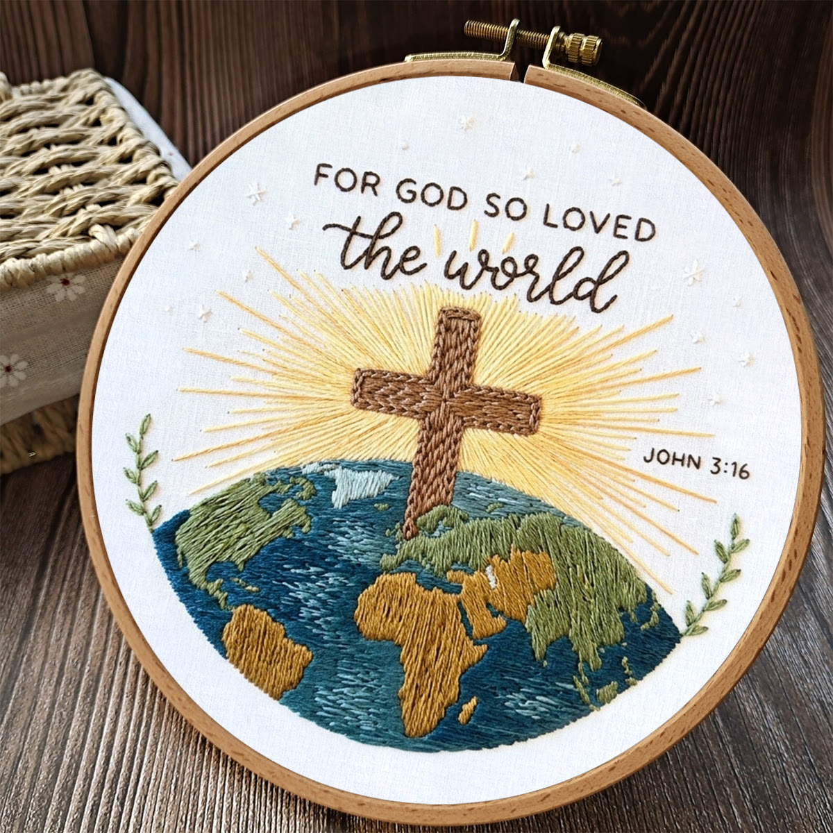Rubbyoo Embroidery Kit - For God So Loved The World | Bible John 3:16 | Christian Devotional Gift - image 6