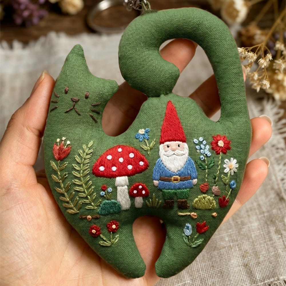 Rubbyoo Kitty Embroidery Kit - Santa Claus In The Forest  | Unique Mushroom & Santa Pattern | Attractive Christmas Party Ornament - image 6