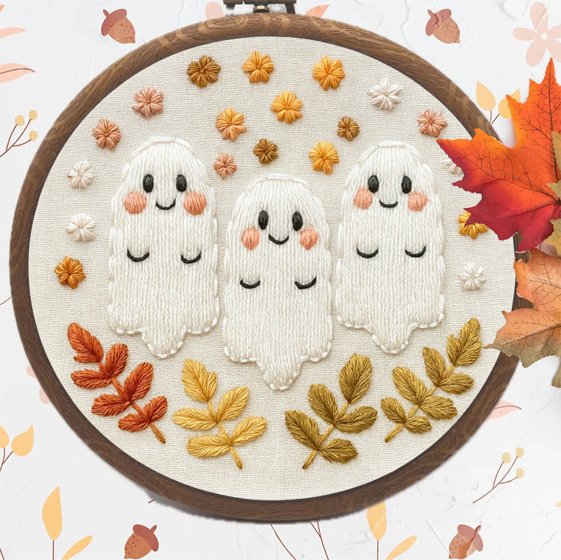 Rubbyoo Embroidery Kit - Aadorable Ghost | Diy Halloween Craft | Perfect Artwork For Decoration - image 5