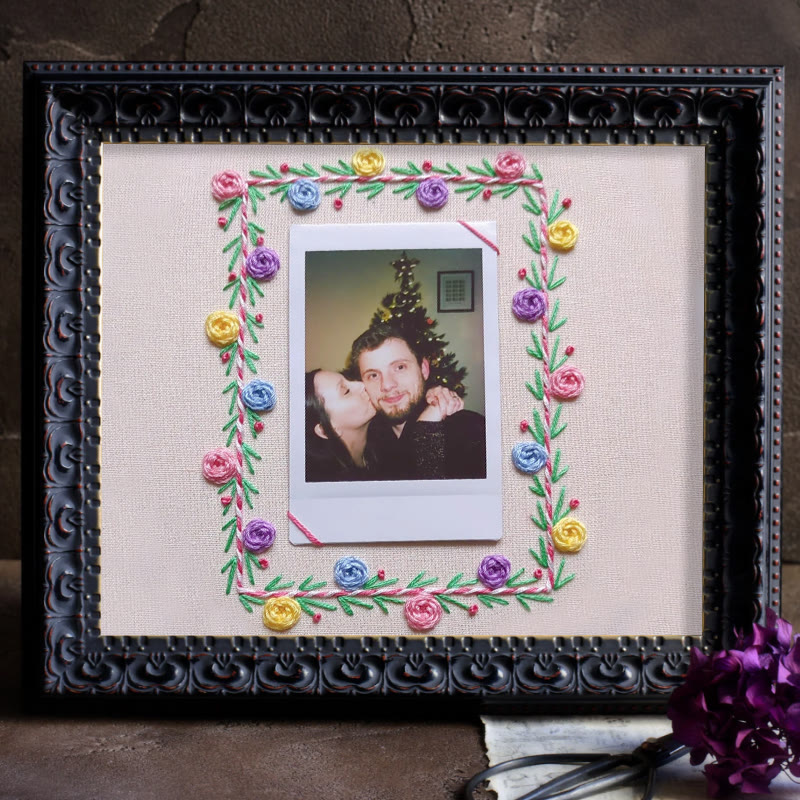 Rubbyoo Embroidery Photo Frame Kit - Colourful Flowers | Easy Needle Craft | Nice Gifts For Lovers - image 9