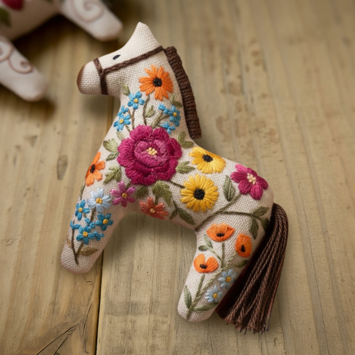 Rubbyoo Dala Horse Embroidery Kit - Garden | Sewing Handmade Gift | Bright Colours Pendant - image 7