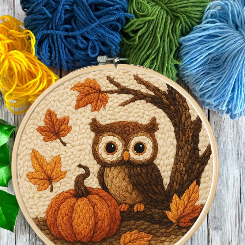 Halloween Owl Punch Needle Kit - Cute Animal Art | Perfect Desk Ornament - image 10