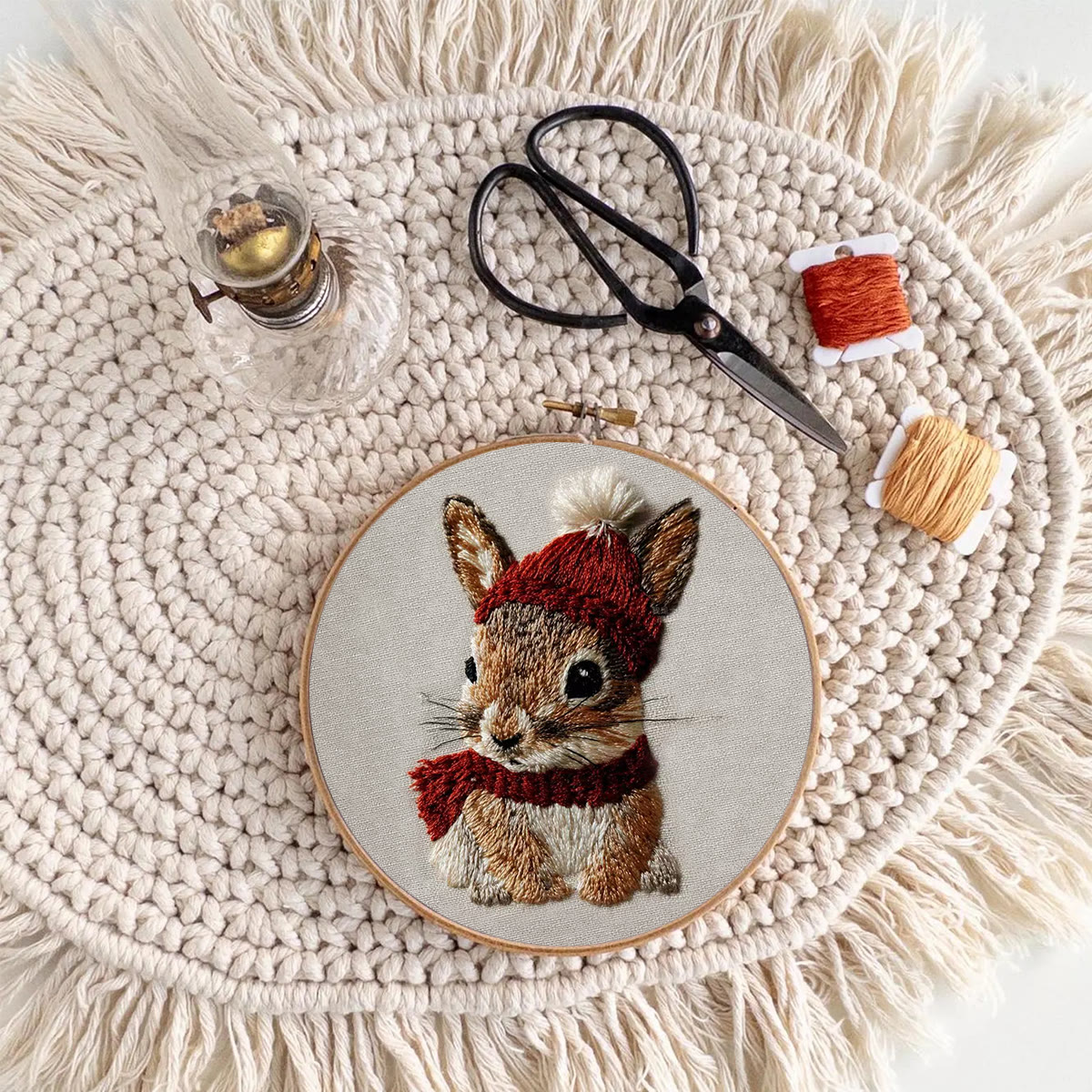 Rubbyoo Embroidery Kit - Christmas Bunny | Cute Animal Carft | Gift For Holiday Decor  - image 7