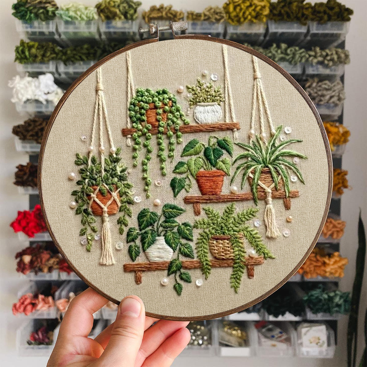 Rubbyoo Embroidery Kit - Potted Plant | Intricate Textured Botanical Collection  | Special Garden Theme Gift For Plant Lovers - image 8