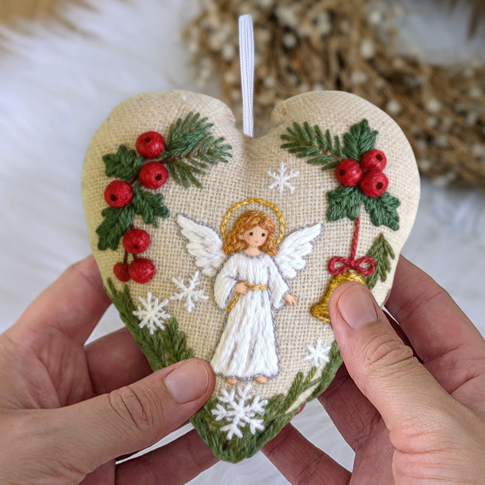 Rubbyoo Heart Embroidery Kit - Angel Blessing  |  Handmade Christmas Collection | Home Hanging Craft  - image 5