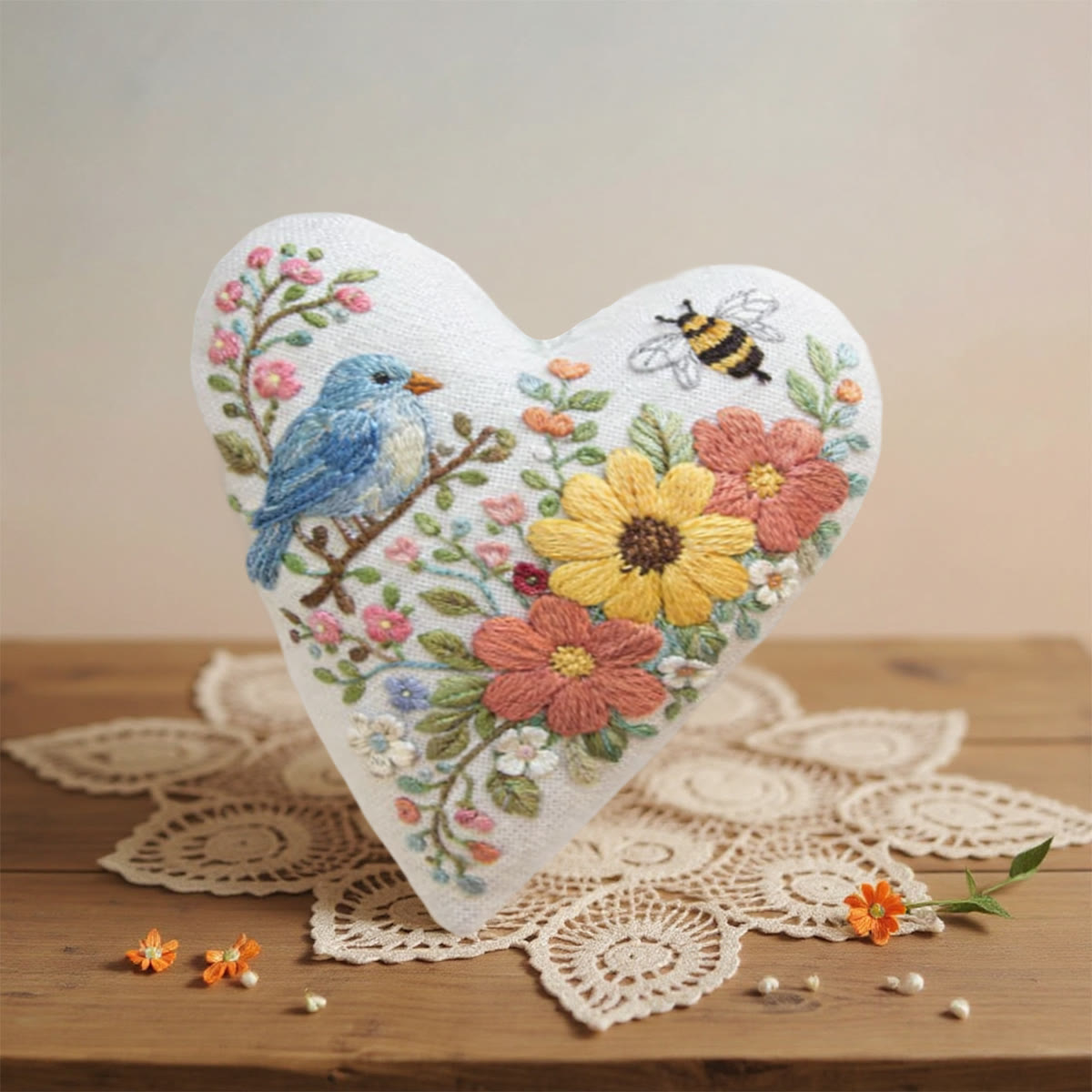 Rubbyoo Heart Embroidery Kit - Vibrant Spring | Handmade Needle Art | Gift For Diy Crafters - image 4