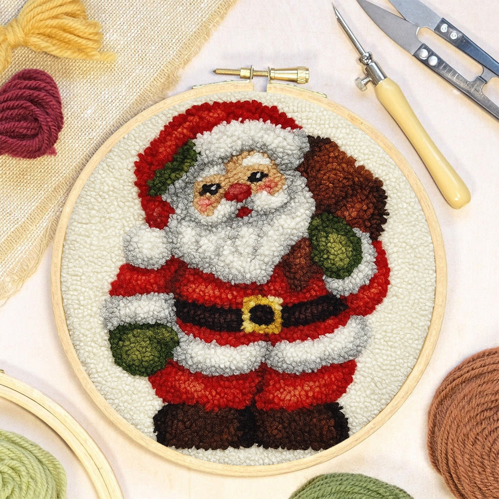 Santa Claus Punch Needle Kit - DIY Christmas Craft | Versatile Handmade Cup Mat - image 4