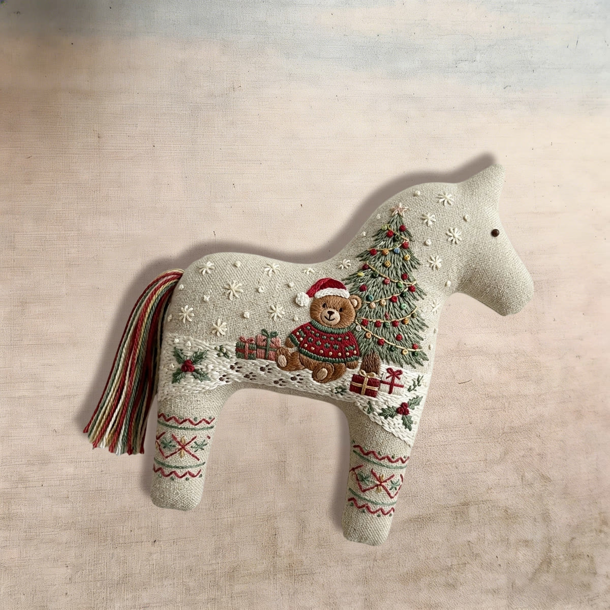 Rubbyoo Dala Horse Embroidery Kit - Winter Woodland Teddy Bear | Christmas Cozy Craft Gift | Ideal Newborn Keepsake - image 8