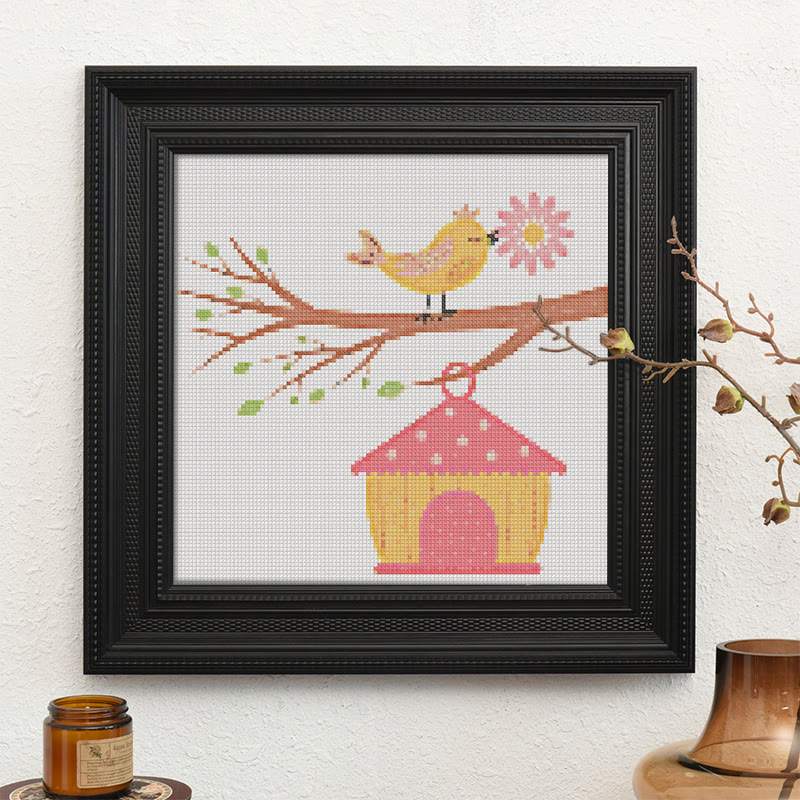  Cross Stitch Kit - Spring Birdhouse | Diy Sewing Birthday Gifts | Handmade Home Decoration - image 9