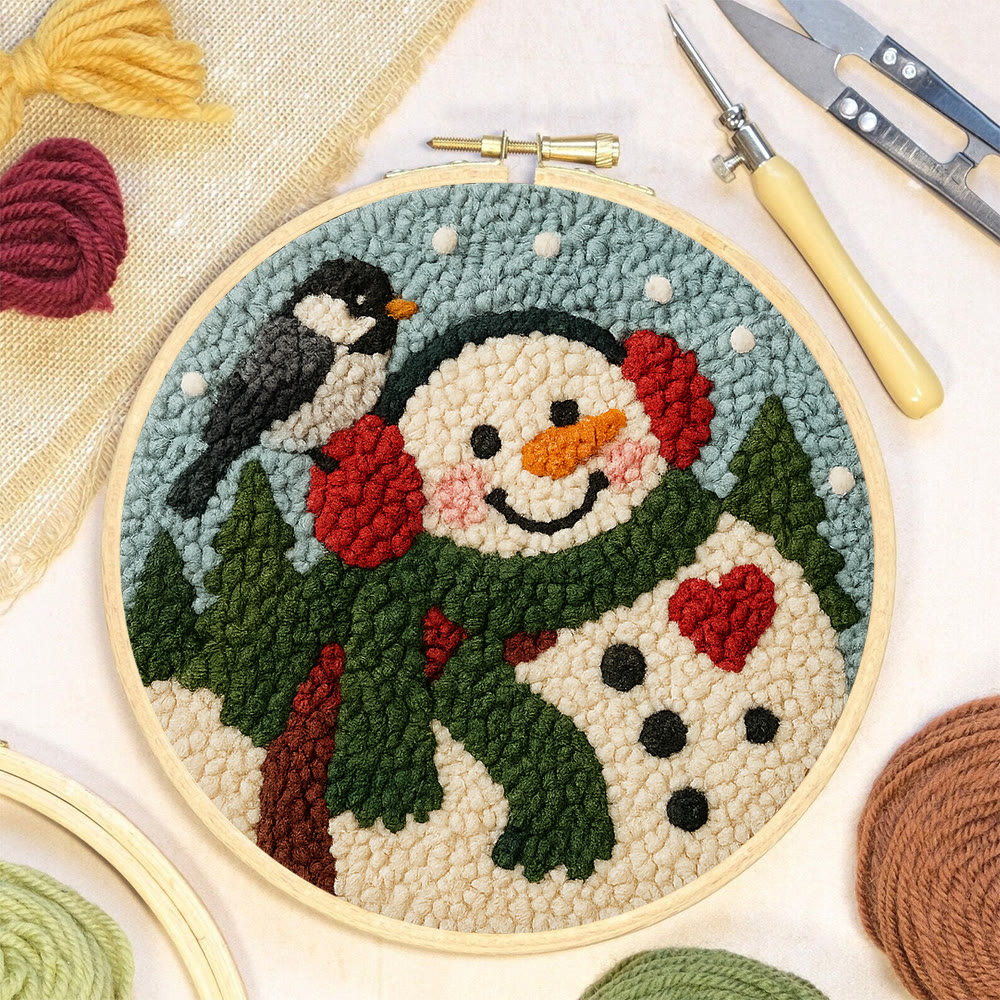 Snowfield Friend Punch Needle Kit – Textured Diy Art | Joyful Holiday Hanging - image 7