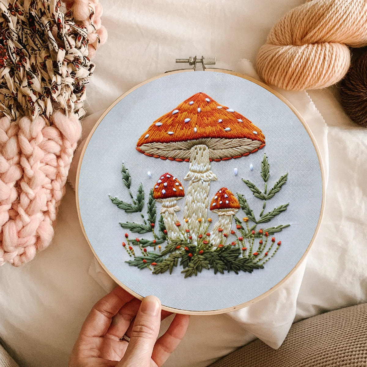 Rubbyoo Embroidery Kit- Mushrooms  Easy  Embroidery Kit For Beginners | Autumn Crafts - image 9