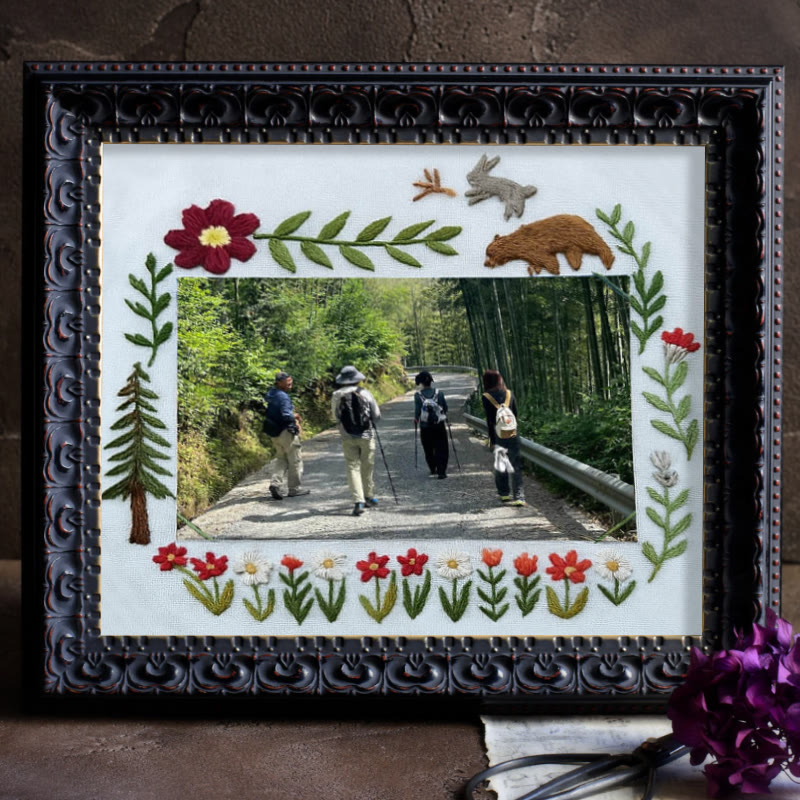 Rubbyoo Embroidery Photo Frame Kit - Floral Mountain Path | Personalized Handicraft | Unique Photo Memory  - image 9