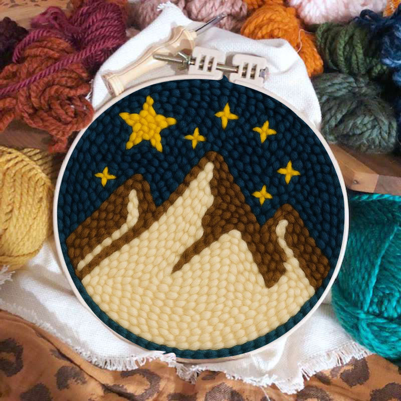 Desert Night Punch Needle Kit - Landscape needle artwork  | Beginner Friendly Craft - image 4