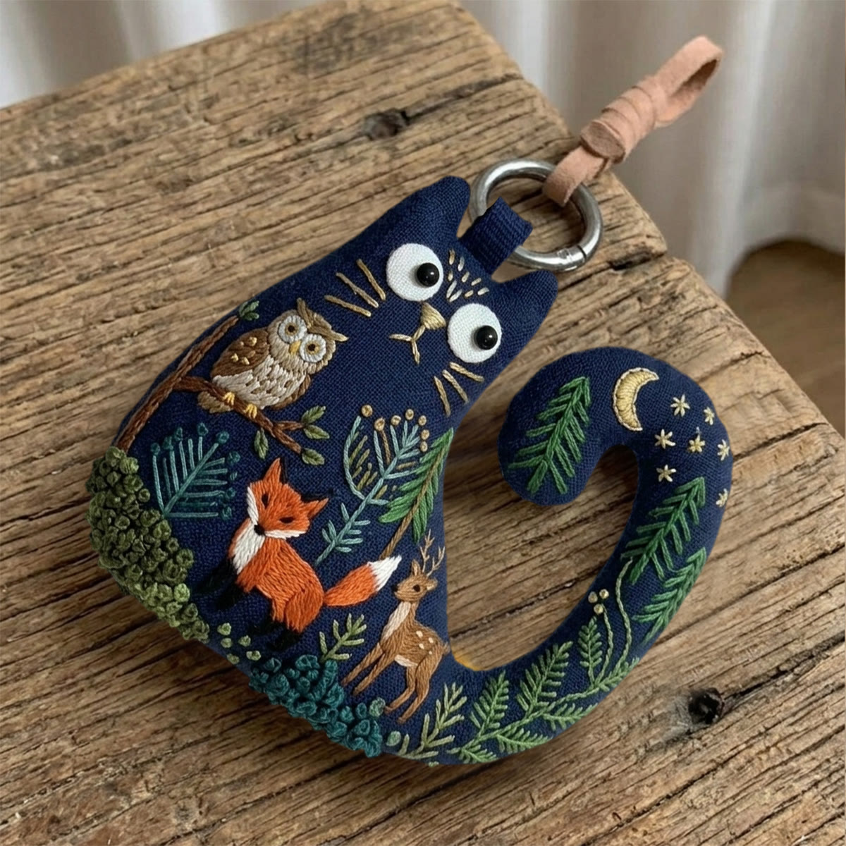 Rubbyoo Cat Embroidery Kit - Starry Night Forest Theme | Diy Handmade Mother's Day Gift  | Woodland Nursery Decor - image 8