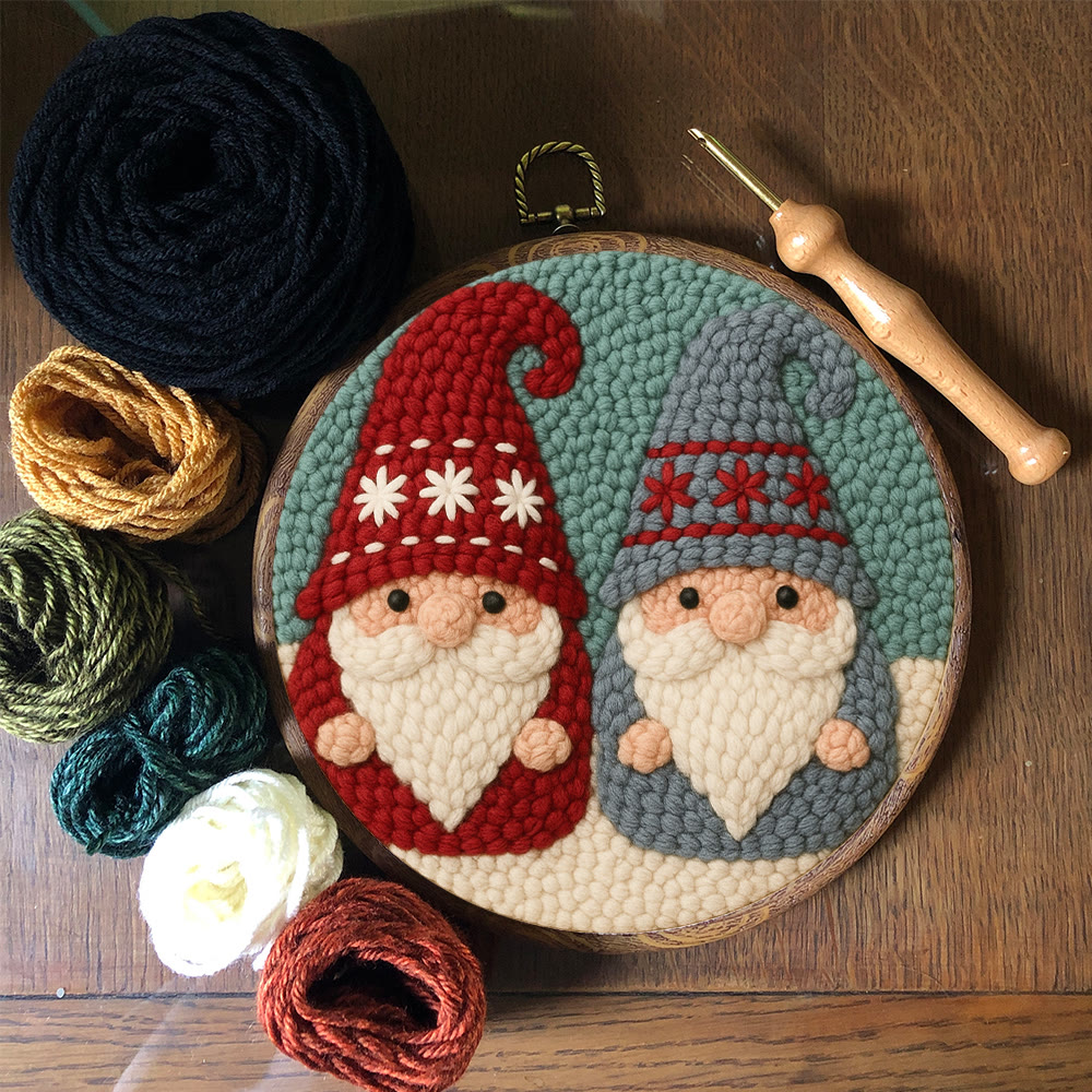 Dual Snowflake-embellished Gnome Punch Needle Kit – Go-to Gifting Selection | Delicate Wall Hanging Ornament - image 12