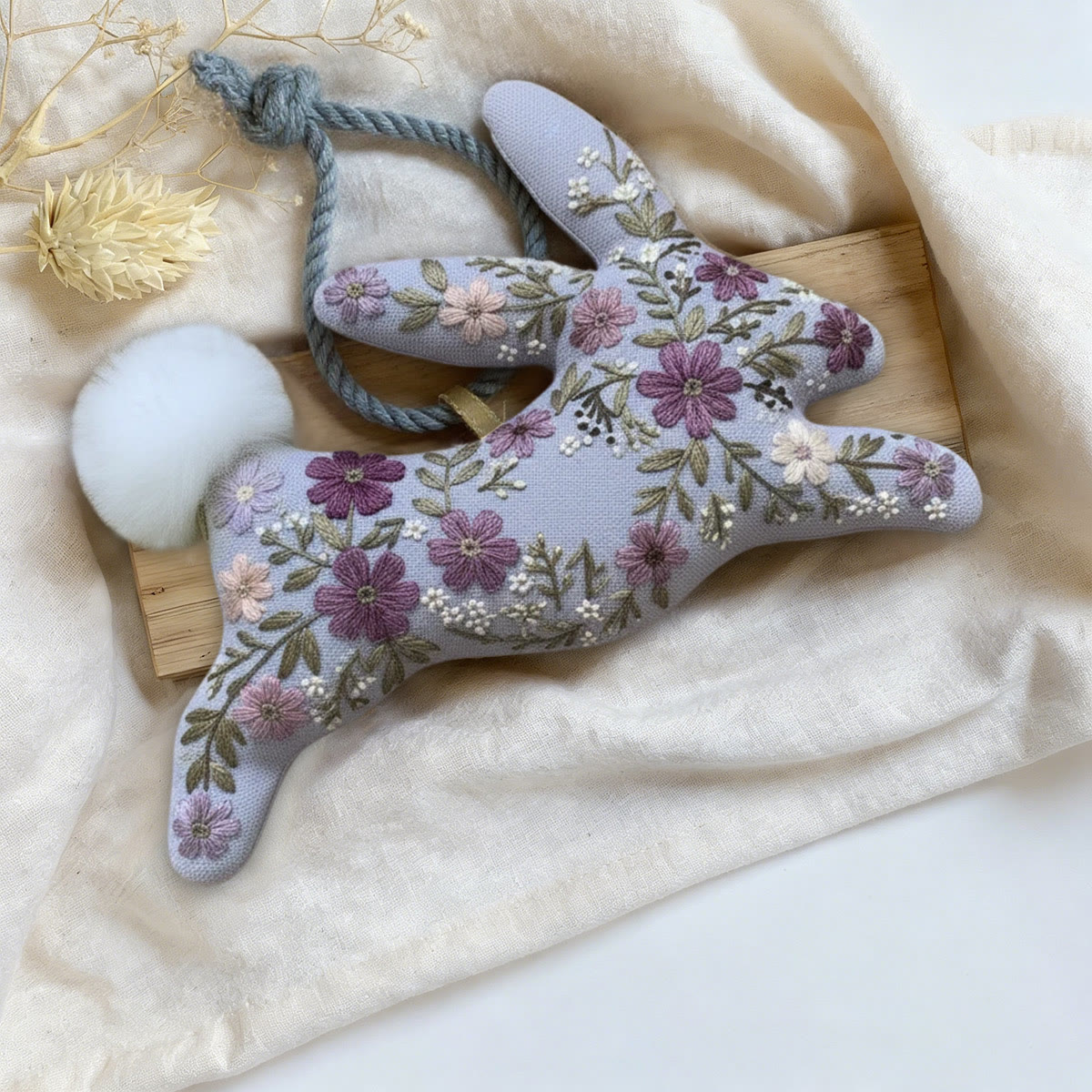 Rubbyoo Rabbit Embroidery Kit - Floral Bunny | Nice Easter Gift | Creative Handmade Craft - image 2