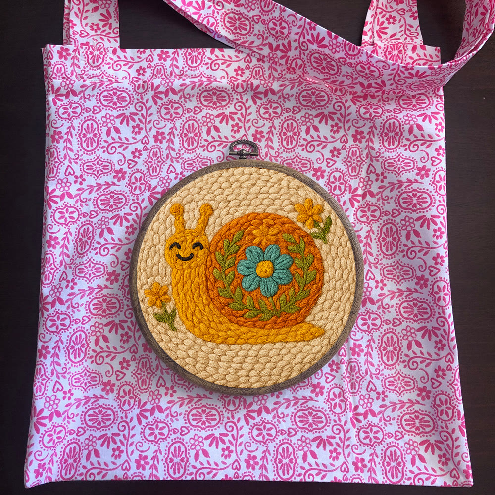 Smiling Snail Punch Needle Kit -  Diy Punch Needle Coaster | Cute Gift Ideas |  Easy Handmade Needlework - image 7