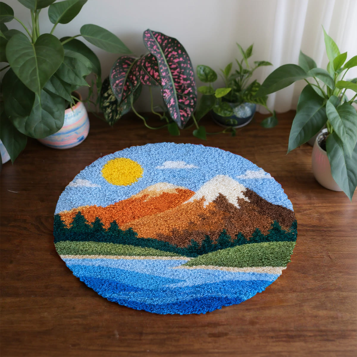 Rubbyoo Latch Hook Rug Kit - Sunset Mountain | Diy Craft For Home Decor | Creative Yarn Craft - image 6
