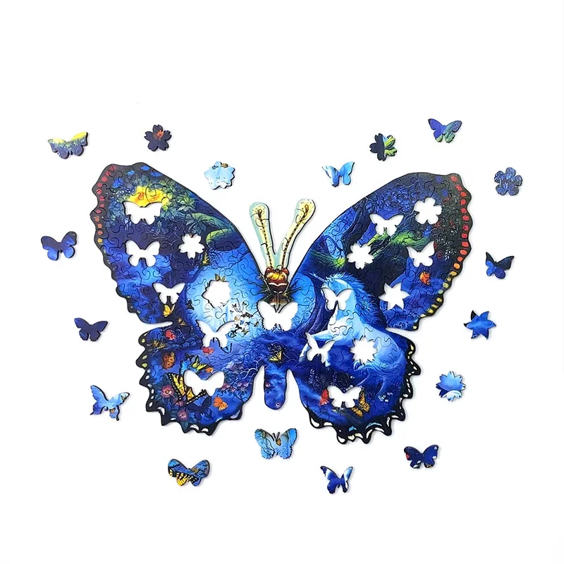Butterfly and unicorn - Wooden Jigsaw Puzzles