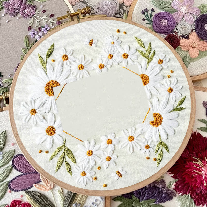 Rubbyoo Embroidery Photo Frame Kit - Attractive Daisy | Diy Floral Handicraft | Unique Art Decor - image 6