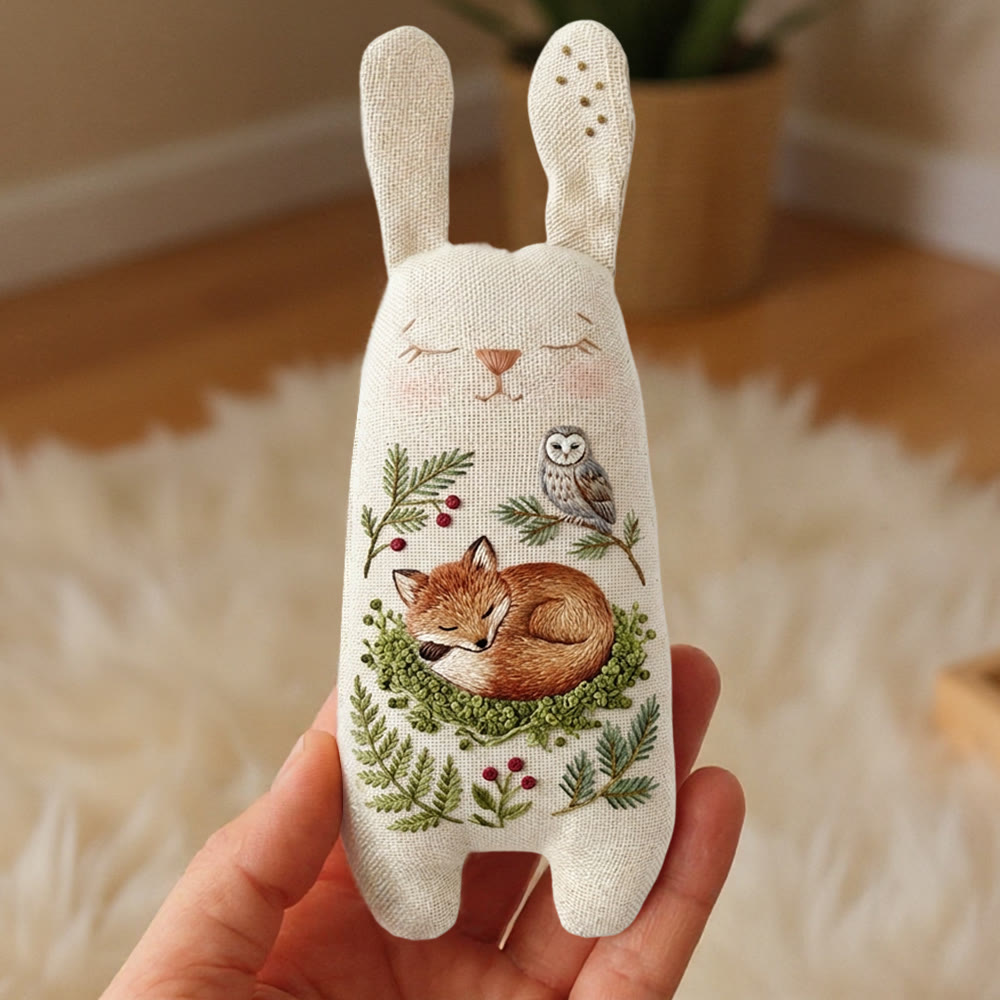 Rubbyoo Bunny Toy Embroidery Kit - Sleeping Fox And Owl | Creative Craft | Unique Handmade Toy For Kids - image 5
