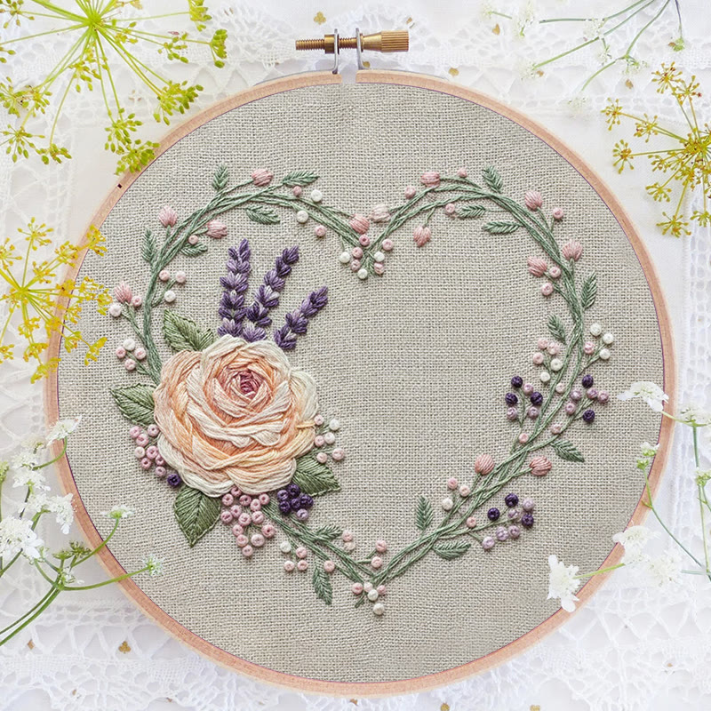 Rubbyoo Embroidery Kit - Charming Love | Handmade Floral Needlework | Nice Wall Ornament - image 7
