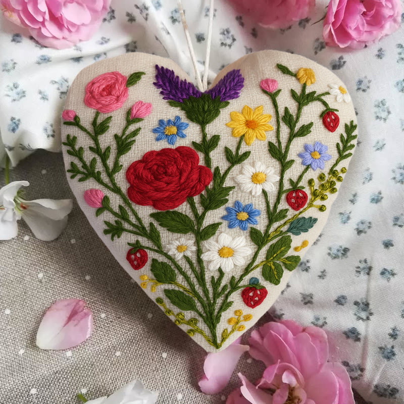 Rubbyoo Heart Embroidery Kit - Charming Rose | Perfect Gift For Her | Diy Craft For Flower Lovers - image 5