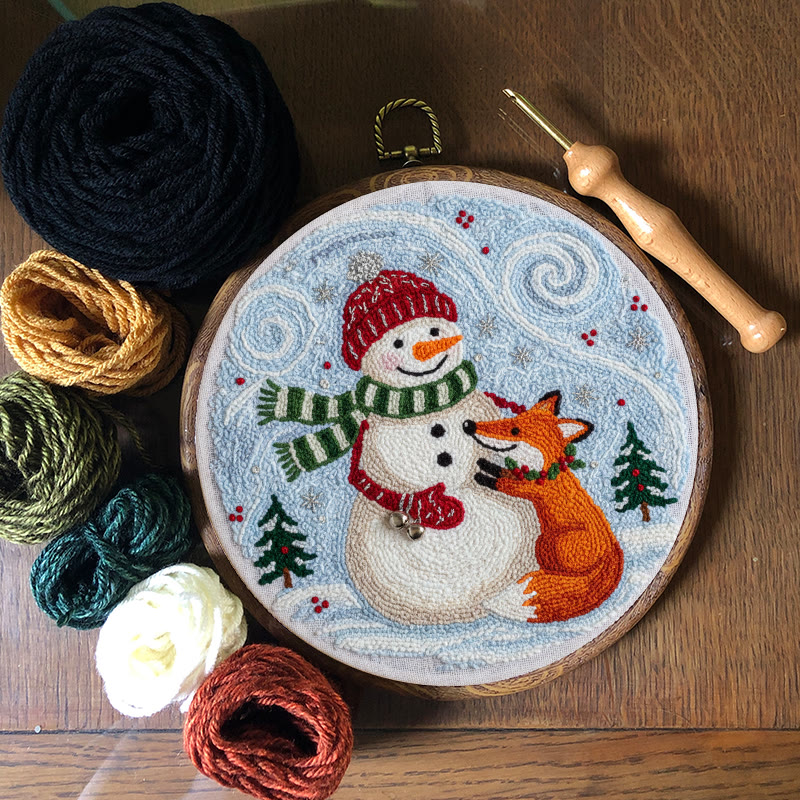 Christmas Forest Punch Needle Kit - Winter Animal Art | Nice Holiday Decor - image 6