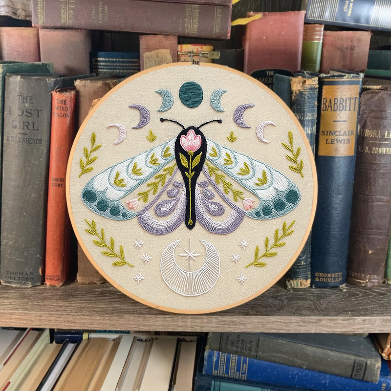 Rubbyoo Embroidery Kit - Celestial Lunar Moth | Creative Handmade Craft | Unique Hanging Ornament - image 8