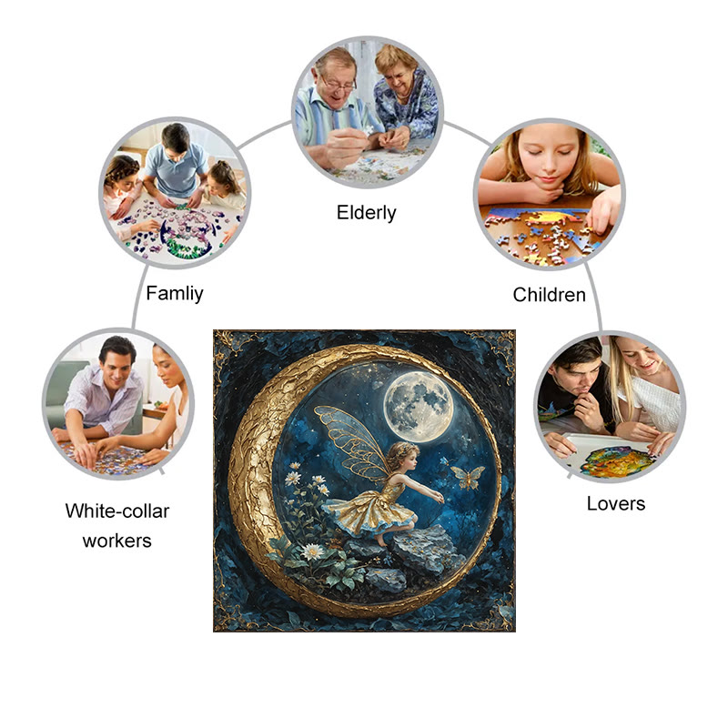 Golden Half Moon - Wooden Jigsaw Puzzle