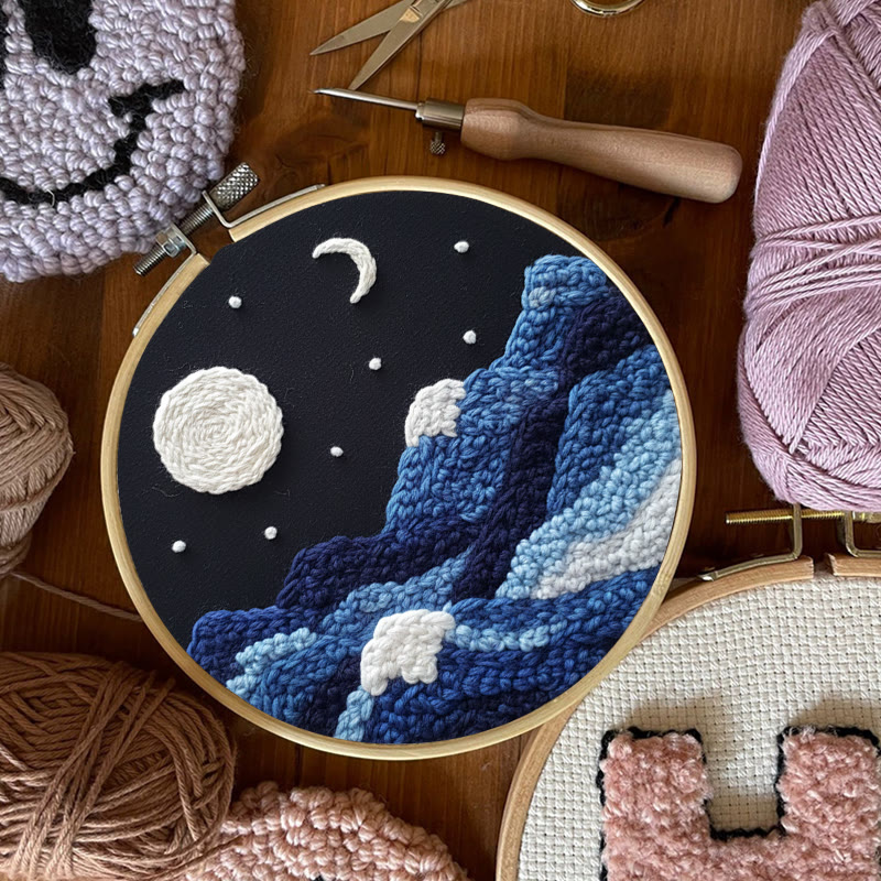 Lunar Wave Mountain Range Punch Needle Kit - Peaceful Handcraft Choice | Bedroom Vibe Enhancer - image 9