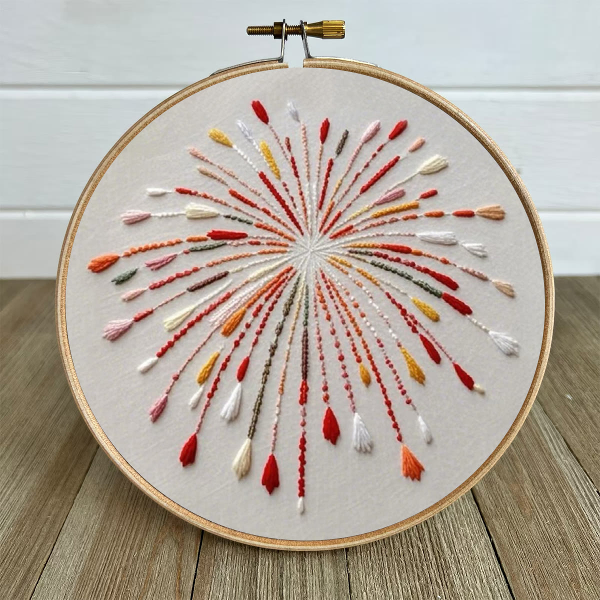 Rubbyoo Embroidery Kit- Orange Fireworks | Hand Stitch Wall Decor For Beginners - image 5
