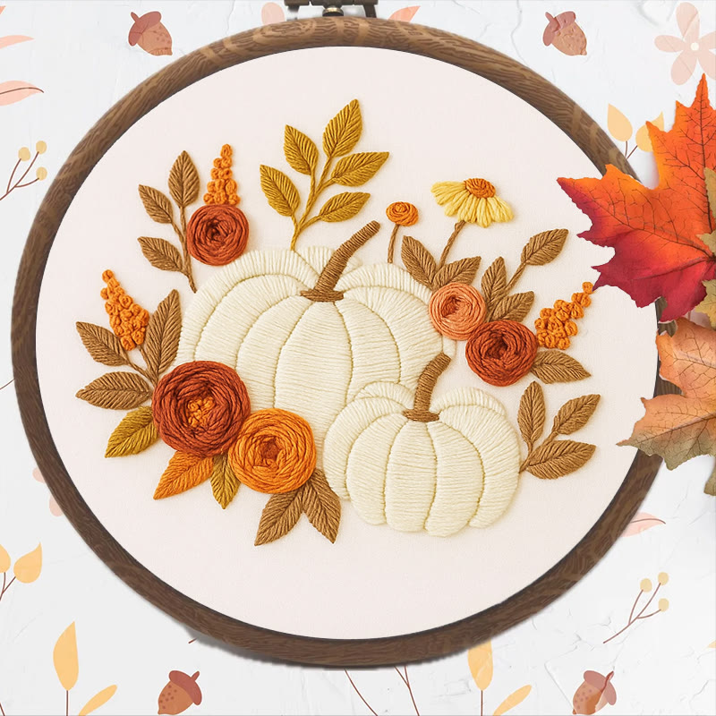Rubbyoo Embroidery Kit - Botanical Pumpkin | Halloween Wall Hanging | Perfect Decor For Halloween - image 3