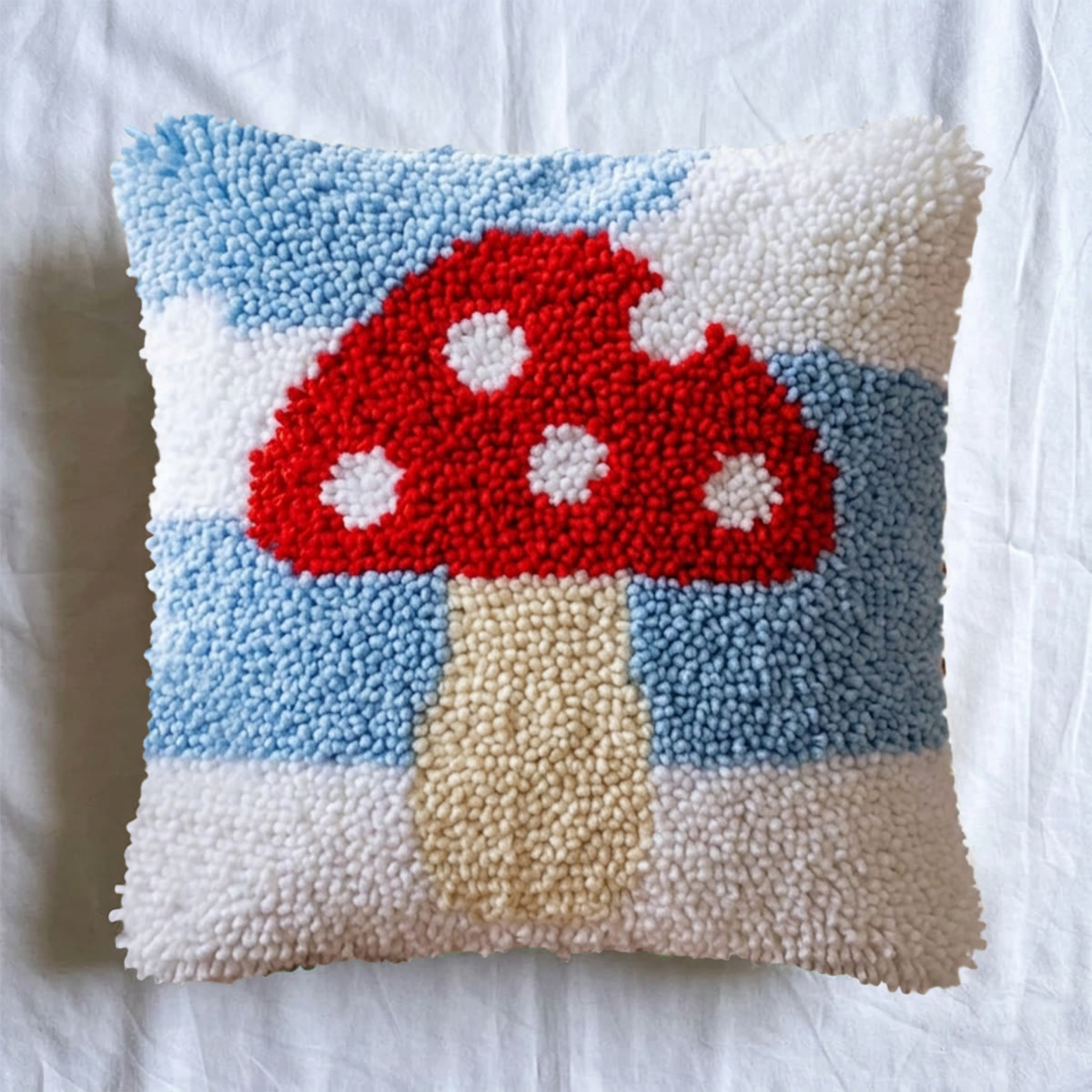 Rubbyoo Latch Hook Pillow Kit - Red Mushroom | Decorative Cushion Cover | Tufted Handmade Art  - image 4