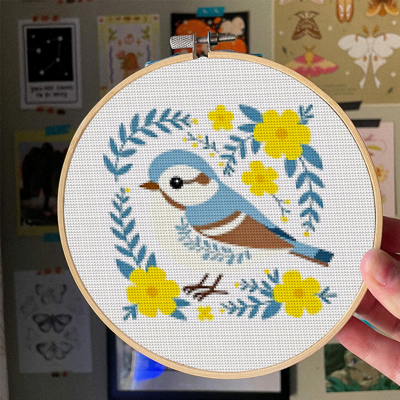  Cross Stitch Kit - Floral Bluebird | Charming Animal Art | Easy Stitching Craft - image 4
