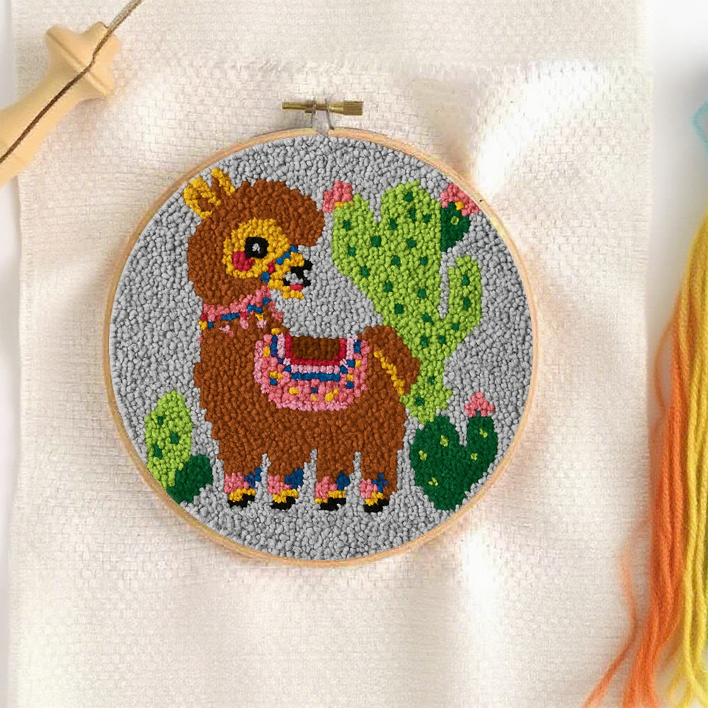 Alpaca Cactus Punch Needle Kit - Handcrafted Art | Boho-Themed Gift - image 10