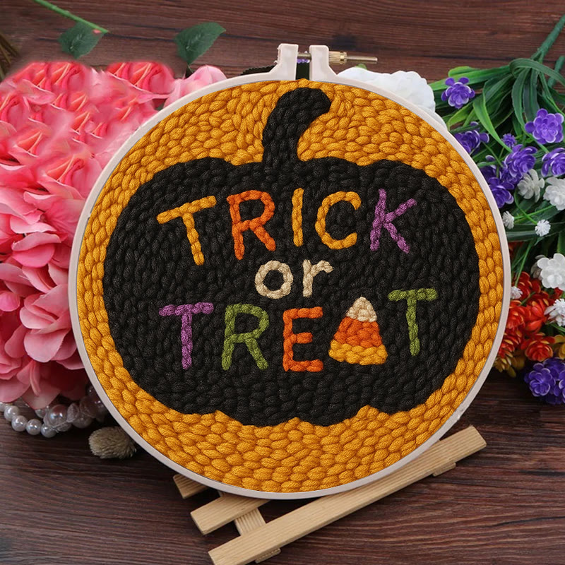 Trick Or Treat Punch Needle Kit - Creative Halloween Wall Decor | Diy Yarn Handmade Art - image 8
