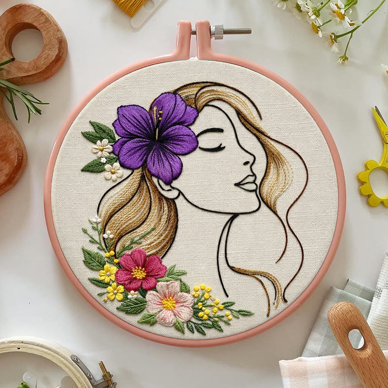 Rubbyoo Embroidery Kit - Gorgeous Woman | Modern Stitch Patten | Perfect Gift For Her - image 3