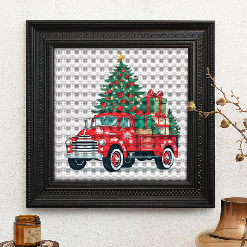 Cross Stitch Kit - Christmas Truck | Diy Holiday Needlework |  Perfect Wall Decoration - image 10