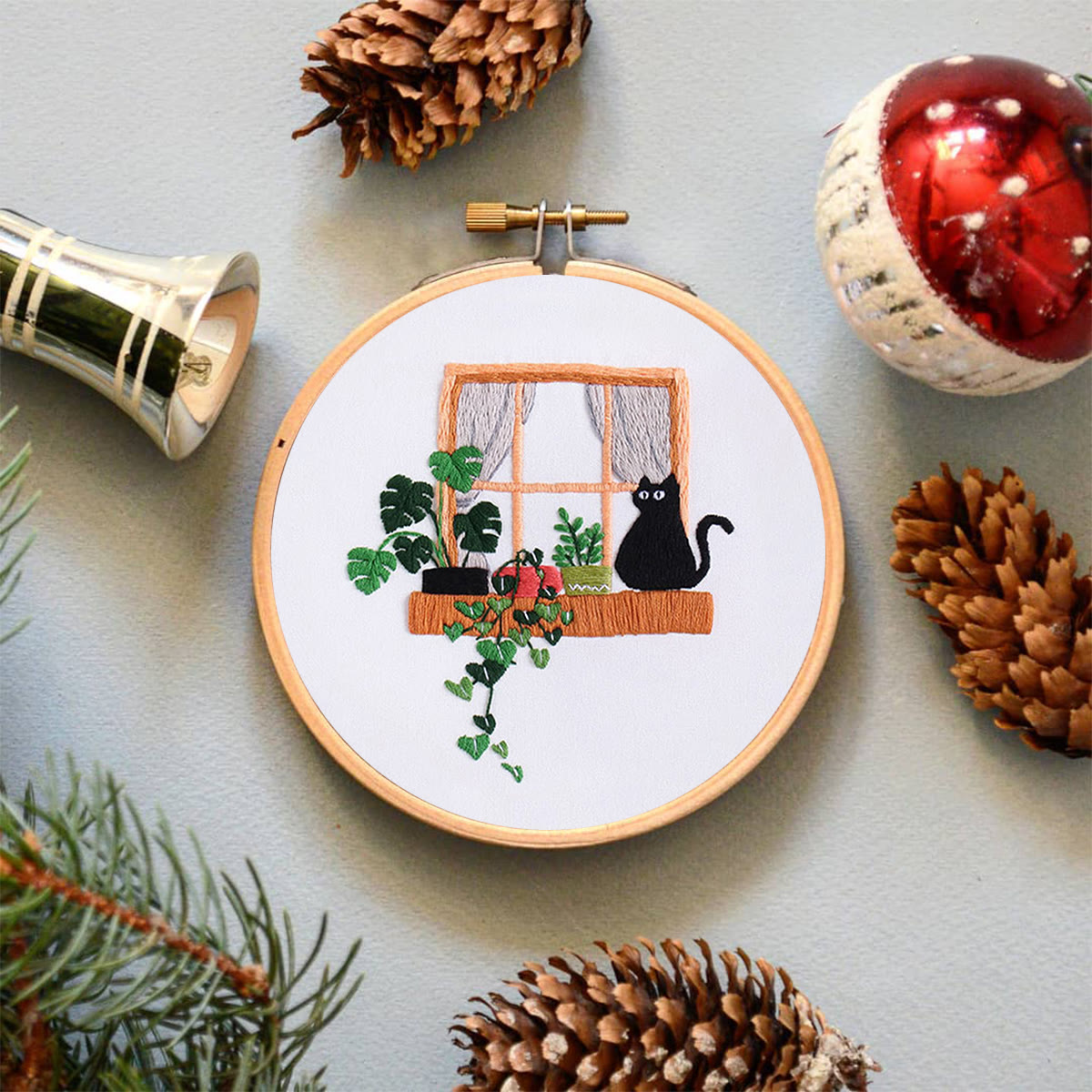 Rubbyoo Embroidery Kit- Black cat on the windowsill - image 6