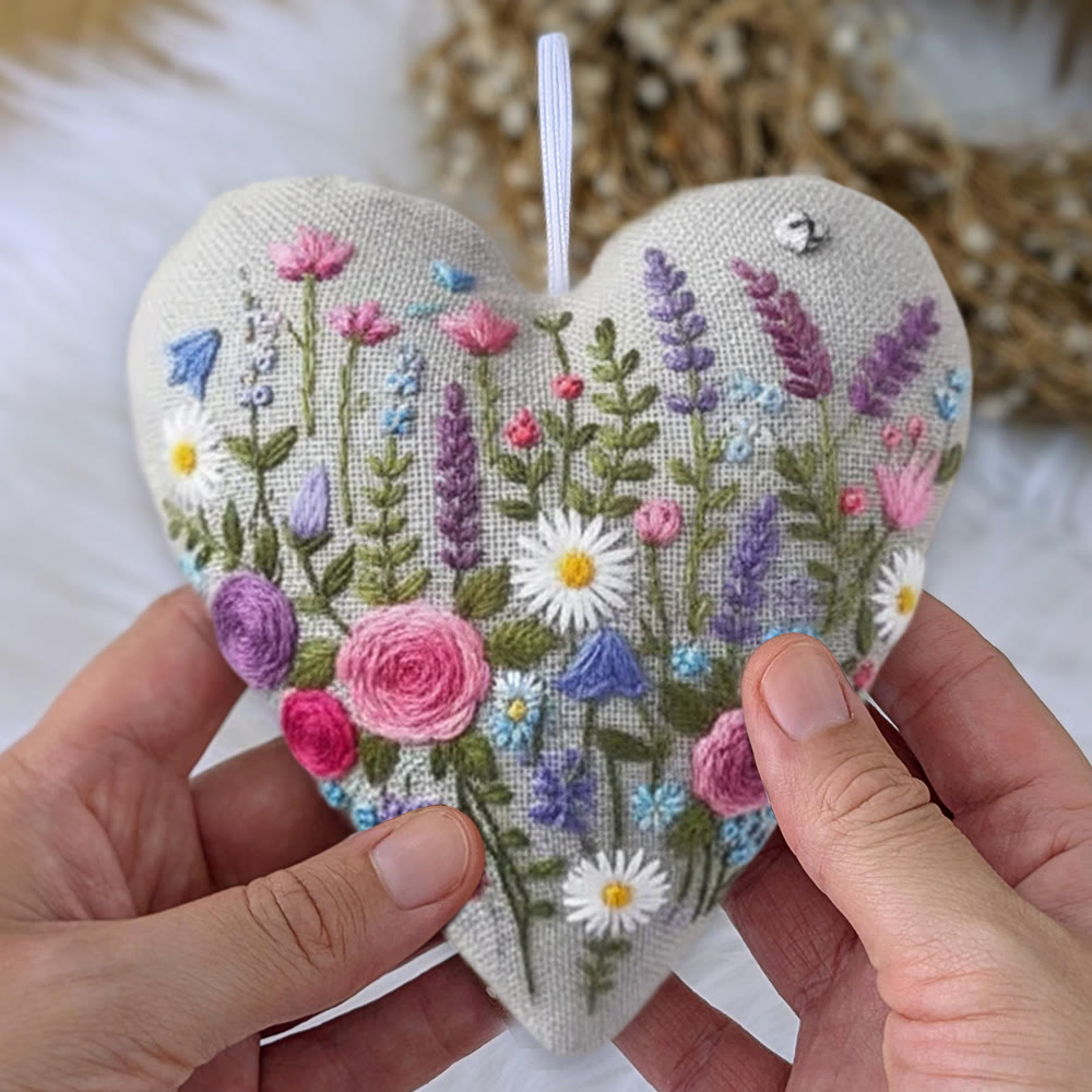 Rubbyoo Heart Embroidery Kit - Charming Flower | Unique Hanging Art | Perfect Handmade Craft For Her  - image 4